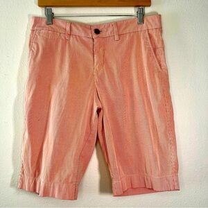 Sonoma Bermuda Orange White Hairline Stripes 5 Pockets Cotton Blend Size 8